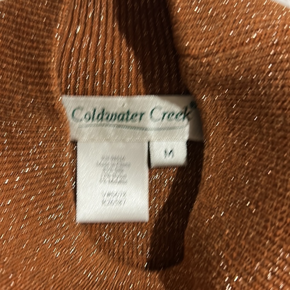 Coldwater Creek Sleeveless Mock Turtleneck Women’s Medium Silk Nylon Metallic - Picture 3 of 6